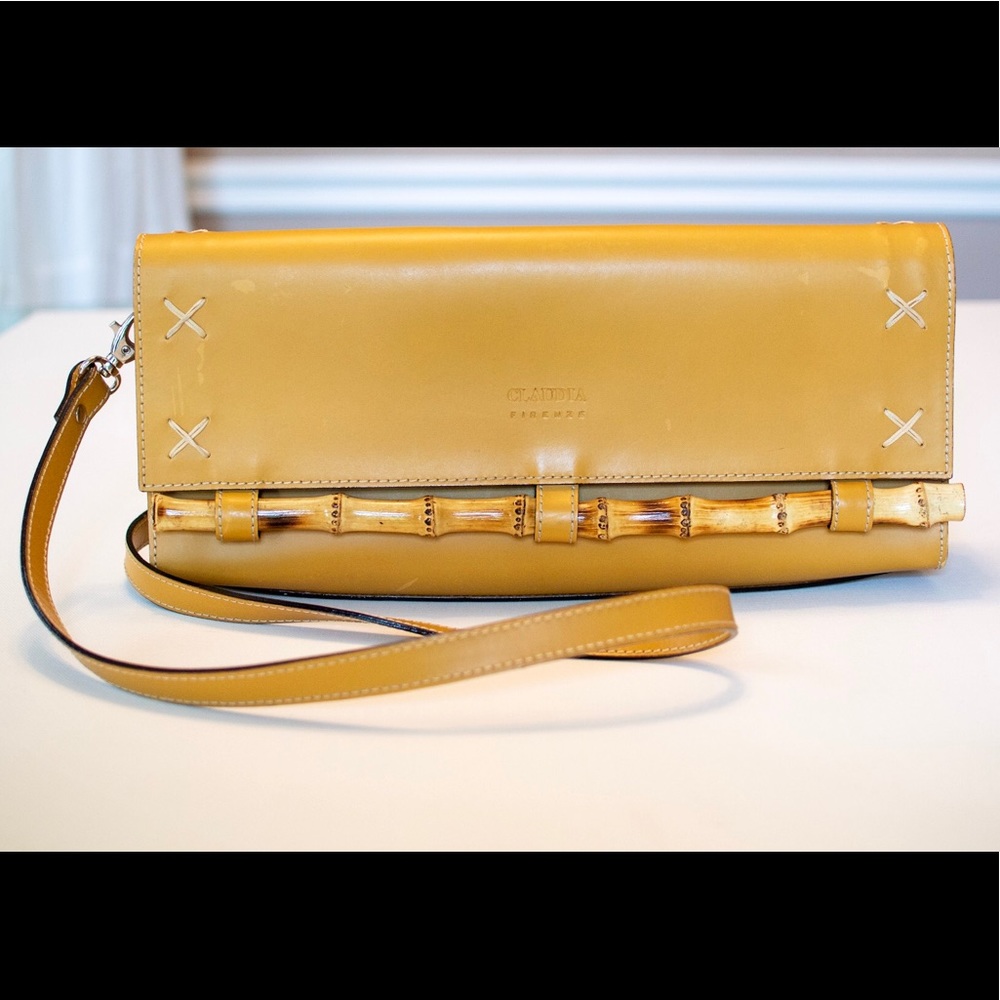 Claudia Firenze Mustard Leather Clutch